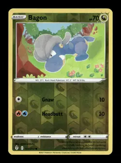 Bagon Reverse Holo Common SWSH07: Evolving Skies 107/203 NM Pokemon LP - Image 1