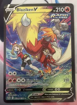 Pokemon TCG Blaziken v TG14/TG30 Holo Ultra Rare Silver Tempest Trainer Gallery - Image 1