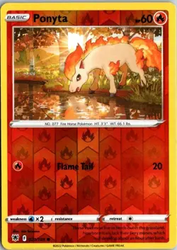 Pokemon Ponyta 021/189 Astral Radiance Reverse Holo Common NM English TCG - Image 1
