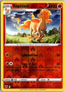 Pokemon Rapidash 022/189 Astral Radiance Reverse Holo Rare NM English TCG - Image 1