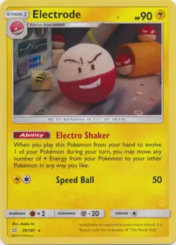 Electrode - 39/181 - Holo Rare NM, English Pokemon Team Up - Image 1