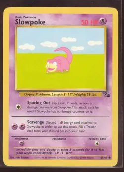 Pokemon SLOWPOKE 55/62 Fossil - - NEAR MINT/MINT - Image 1