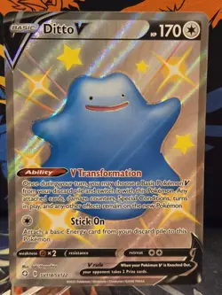 Pokemon - Ditto V - Full Art Shining Fates Shiny Vault SV118/SV122 NM - Image 1