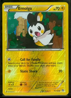 Pokemon EMOLGA 45/124 Dragons Exalted - Rev Holo - NEAR MINT/MINT - Image 1