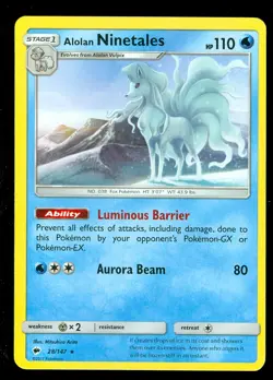 Pokemon ALOLAN NINETALES 28/147 - Burning Shadows RARE - MINT - Image 1