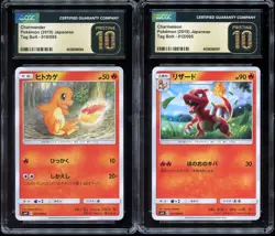 Pokemon Japanese Tag Bolt Charmander & Charmeleon Non Holo CGC 10 PRISTINE L2 - Image 1