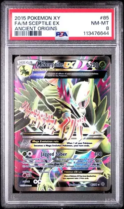 PSA 8 M Mega Sceptile EX Full Art 85/98 Pokemon XY Ancient Origins - Image 1