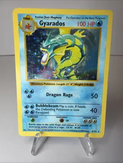 Pokemon TCG Gyarados Base Set 6/102 Holo Rare SHADOWLESS MP - Image 1