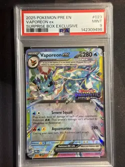 Pokemon Vaporeon Ex 023/131 SURPRISE BOX PROMO PSA 9 MINT Prismatic - Image 1