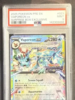 Pokemon Vaporeon Ex 023/131 SURPRISE BOX PROMO PSA 9 MINT Prismatic - Image 3