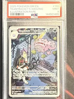 Team Rocket's Weezing 199/182 Illustration Rare Pokemon PSA 9 MINT - Image 2