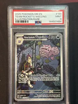 Team Rocket's Weezing 199/182 Illustration Rare Pokemon PSA 9 MINT - Image 1