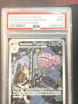 Team Rocket's Weezing 199/182 Illustration Rare Pokemon PSA 9 MINT - Image 3