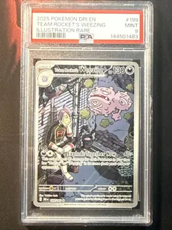 Team Rocket's Weezing 199/182 Illustration Rare Pokemon PSA 9 MINT - Image 1