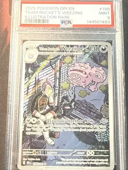 Team Rocket's Weezing 199/182 Illustration Rare Pokemon PSA 9 MINT - Image 2
