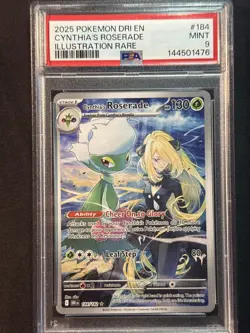 POKEMON DESTINED RIVALS ILLUSTRATION RARE #184 CYNTHIA'S ROSERADE PSA 9 MINT - Image 1