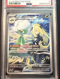 POKEMON DESTINED RIVALS ILLUSTRATION RARE #184 CYNTHIA'S ROSERADE PSA 9 MINT - Image 2