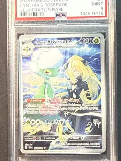 POKEMON DESTINED RIVALS ILLUSTRATION RARE #184 CYNTHIA'S ROSERADE PSA 9 MINT - Image 3