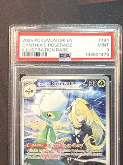 POKEMON DESTINED RIVALS ILLUSTRATION RARE #184 CYNTHIA'S ROSERADE PSA 9 MINT - Image 4