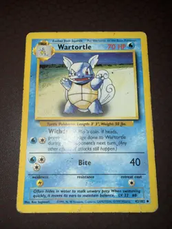 Pokemon! Wartortle - Base Set - Uncommon - 42/102- Damaged! - Image 2