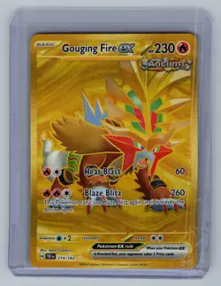 Pokemon TCG Gouging Fire EX 214/162 Hyper Rare NM New Gold SV05 Temporal Forces - Image 1