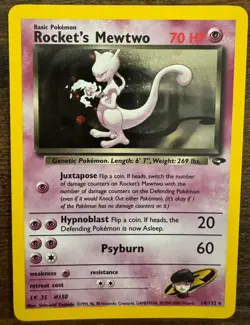 Nintendo Pokemon TCG Rocket's Mewtwo Gym Challenge Holo ENG 2000 70HP 14/132 - Image 4