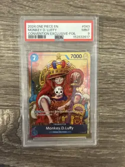 2024 ONE PIECE PROMOS CONVENTION EXCLUSIVE-FOIL #043 MONKEY D. LUFFY PSA 9 - Image 1