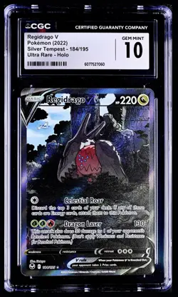 Pokemon 2022 Silver Tempest Regidrago V 184/195 Alt Art Holo CGC 10 Gem Mint✨ - Image 1