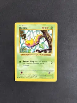 Pokemon TCG Weedle 69/102 Base Set Shadowless Common 1999 WOTC - PLAYED - Image 1