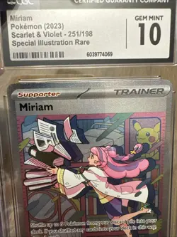 CGC 10 GEM MINT Miriam 251/198 [SIR] Pokemon TCG Scarlet & Violet Base Set - Image 2