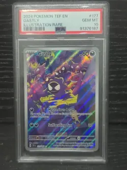 2024 Pokemon TEF en Gastly Illustration Rare #177 PSA 10 Graded - Image 1