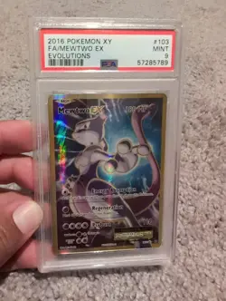 Pokemon TCG Mewtwo EX Holo Ultra Rare Full Art Evolutions 103/108 PSA 9 Graded - Image 1