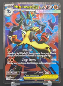 Pokemon Mega Lucario ex #160/132 English Mega Evolution Ultra Rare Full Art - Image 1