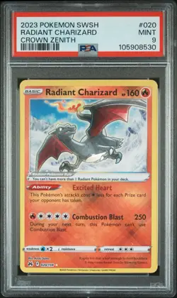 Pokemon Radiant Charizard 020/159 Crown Zenith Holo PSA 9 - Image 1