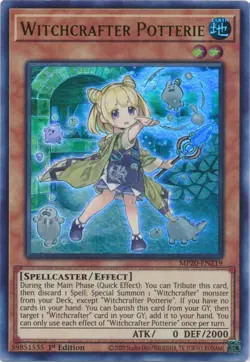 Yugioh - Witchcrafter Potterie (Ultra Rare) (1st Edition) - MP20-EN219 P - Image 1