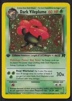 Dark Vileplume 13/82 Holo Rare Team Rocket Pokemon 1st Edition Holo Near Mint - Image 1