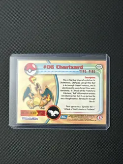 Topps Charizard Pokemon Card #06 Non-Holo Blue Label Logo NM - Image 2