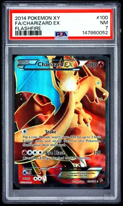 2014 POKEMON XY FLASHFIRE #100 FULL ART/CHARIZARD EX PSA 7 - Image 1