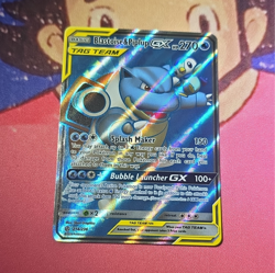Blastoise & Piplup GX TAG TEAM Full Art Holo Ultra Rare 214/236 SM EN 270 HP - Image 1