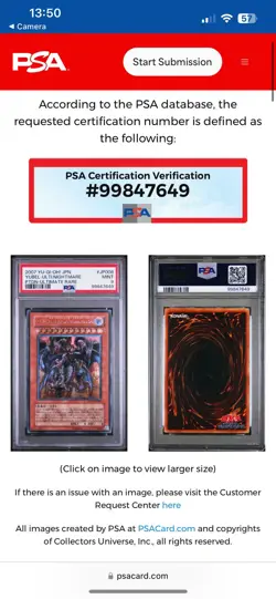 Psa 9 Mint Yubel Ultimate Nightmare PTDN-JP008 Ultimate Rare 2007 Yugioh Japan - Image 3