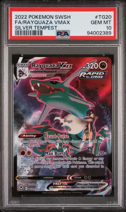 2022 Pokemon Silver Tempest Rayquaza VMAX PSA 10 #TG20 - Image 1