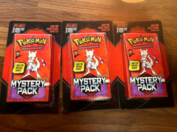 Pokemon TCG Mewtwo Mystery Pack Chase Booster Pack MJ Holding Sealed 3 Packs - Image 1