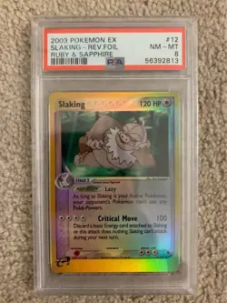 Pokemon 2003 EX Ruby and Sapphire Slaking Reverse Holo Rare PSA 8 - Image 1
