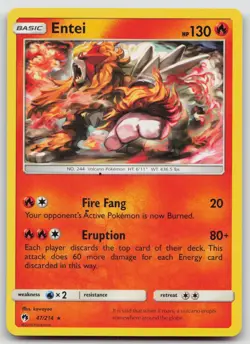Entei 47/214 Lost Thunder Pokemon NM Rare - Image 1