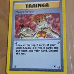 Pokemon TCG Misty's Wrath Trainer 114/132 Gym Heroes Regular Uncommon EN 2000 - Image 2