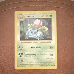 Pokemon Shadowless Ivysaur Base Set Uncommon 30/102 60 HP Wizards English 1999 - Image 1