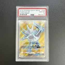 Pokemon TCG PSA 10 Dialga GX 146/156 Ultra Prism Full Art Holo 2018 - Image 1