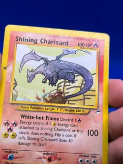 VTG Pokemon Neo Destiny Shining Charizard 107/105 Secret Rare HP/DAMAGED - Image 3
