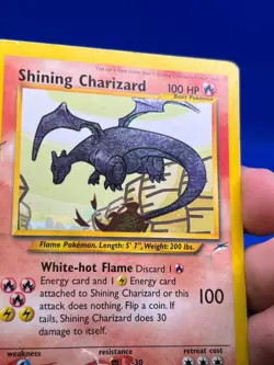 VTG Pokemon Neo Destiny Shining Charizard 107/105 Secret Rare HP/DAMAGED - Image 4