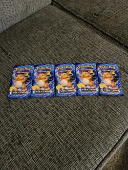 2016 Pokemon Evolutions Factory Sealed Booster Cards Lot Of 5 - Image 1